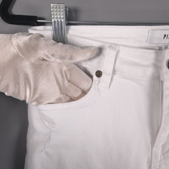 PISTOLA REVOLVE Jeans‎ White MidRise Semi Distressed Skinny P6822FTN-WAK Size 27 - Picture 12 of 15